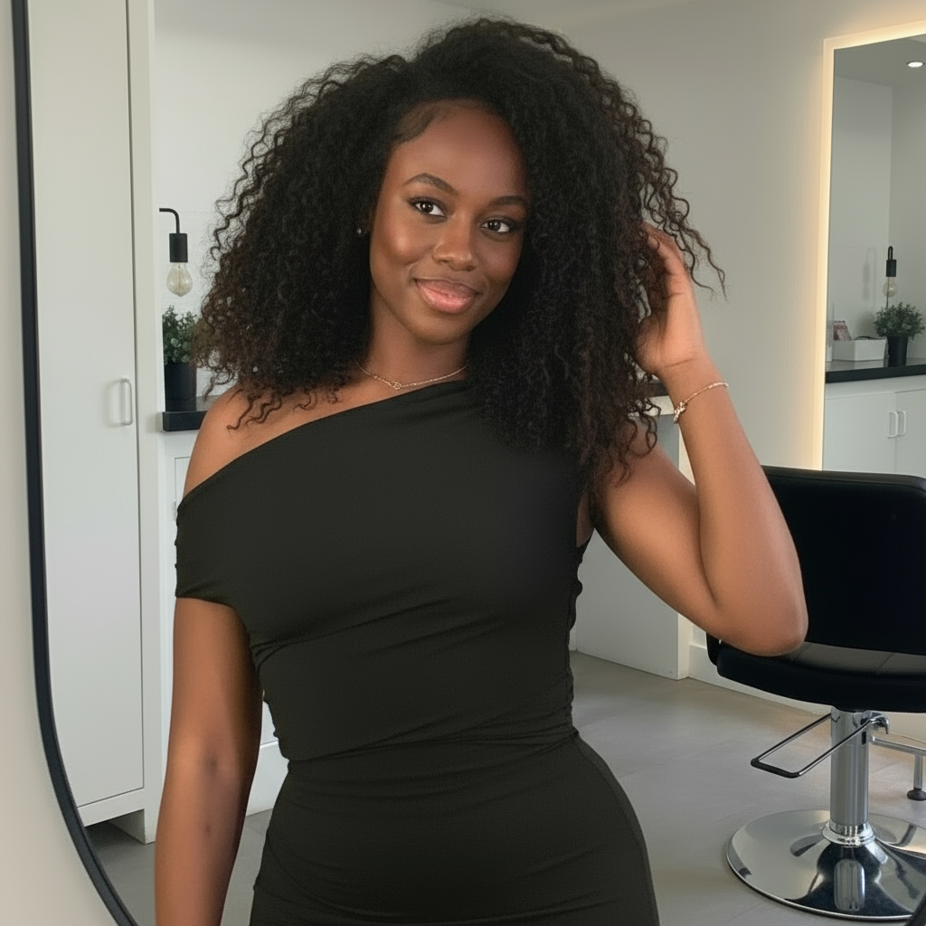 Pose main touchant les cheveux