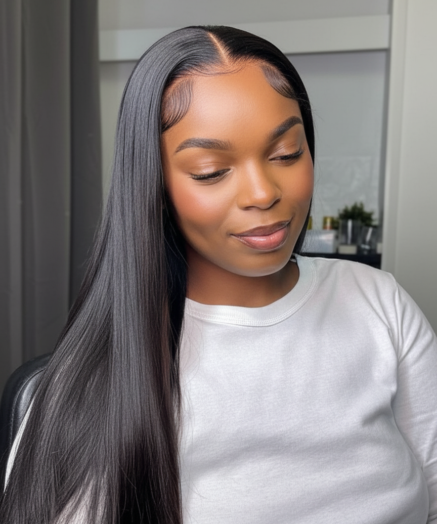 Sourire subtil - Perruque lisse longue